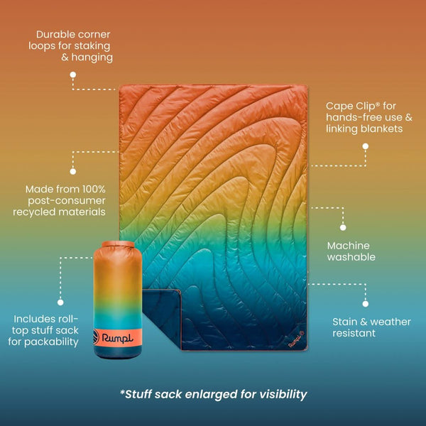 Rumpl Original Puffy Blanket - Baja Fade Original Puffy Blanket - Baja Fade| Rumpl Blankets For Everywhere Printed Original