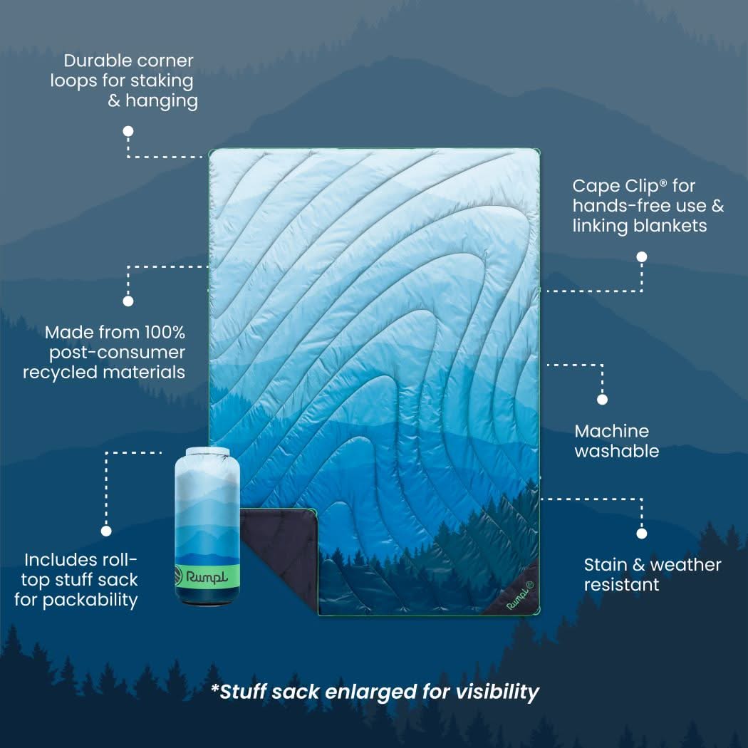 Rumpl Original Puffy Blanket - Blue Ridge Fade Original Puffy Blanket - Blue Ridge Fade | Rumpl Blankets For Everywhere Printed Original